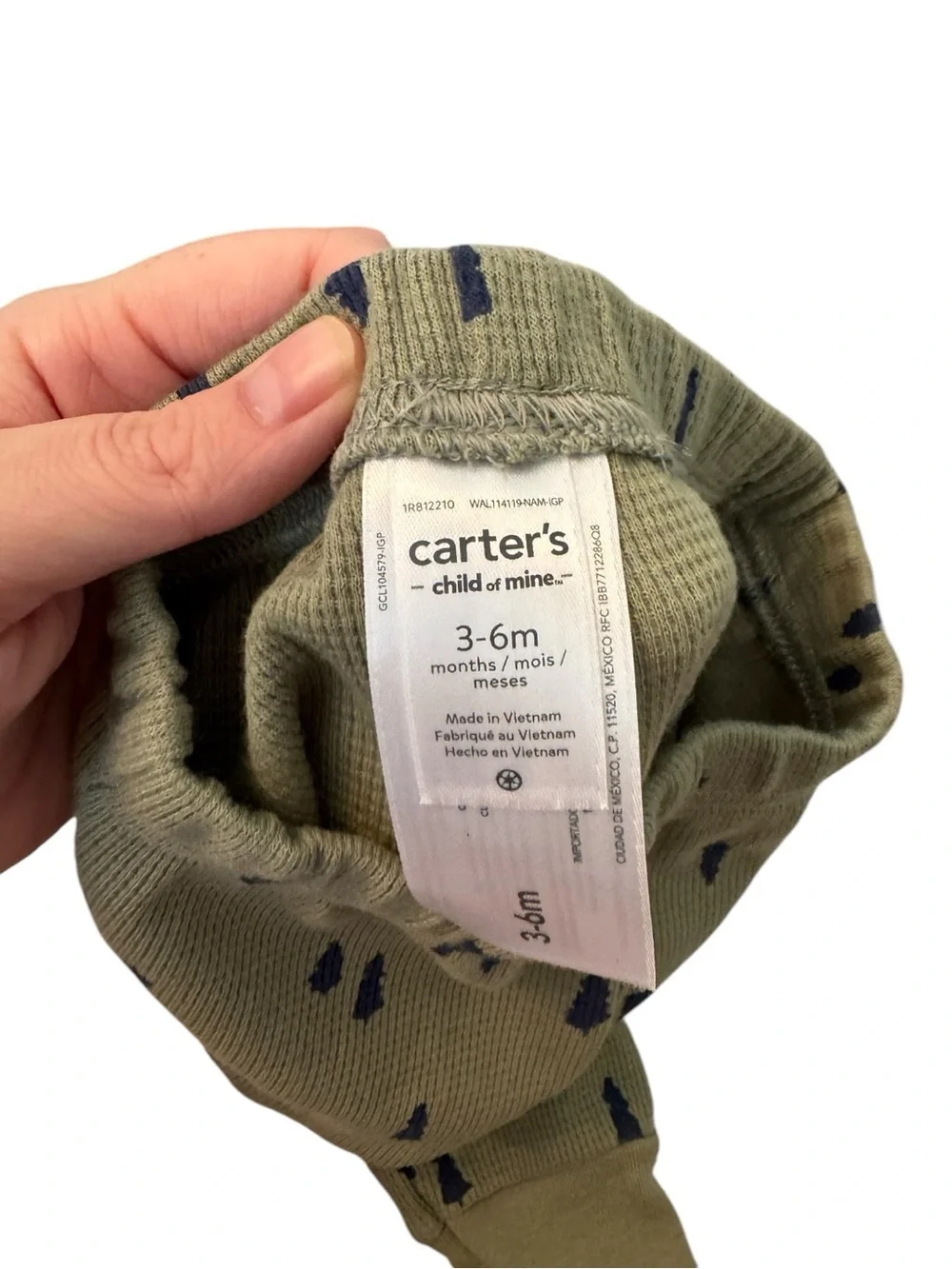 Carter’s Baby Boys Green Black Tree Print Pants Size 3–6M